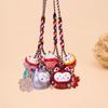 Cute Maneki Neko Key Chain Cherry Blossom Phone Strap Personality Lucky Cat Pendant Children