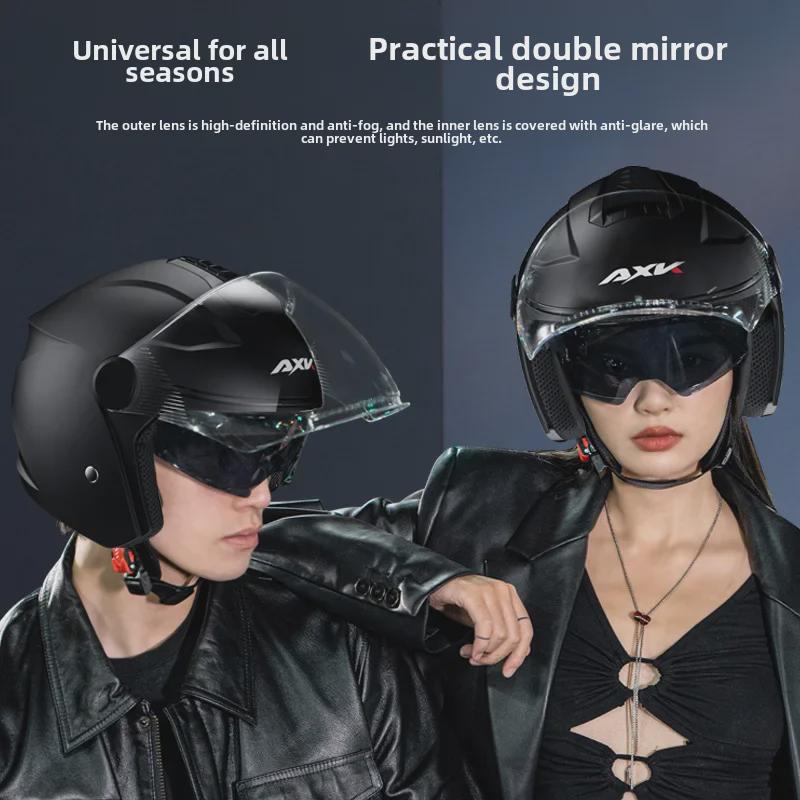 Сертифицированный 3C мотоциклетный шлем для всех сезонов – защитный полушлем для мужчин и женщин для зимнего тепла