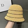 Summer Hat Activities Hollow Design Patchwork Basin Versatile Knitted Hat