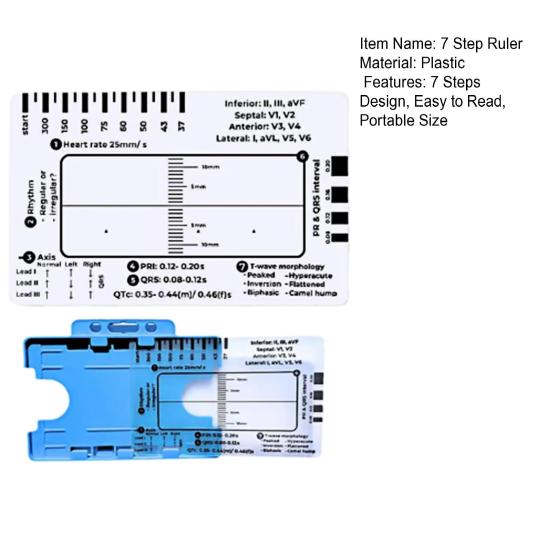 2/3 шт. ЭКГ линейка с 7 шагами пластиковый штангенциркуль для измерения электрокардиограммы измерительный инструмент прозрачное справочное руководство по интерпретации ЭКГ измерительная линейка