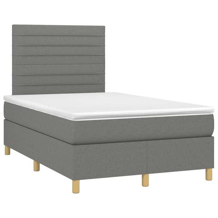Maison Exclusive - Sommier à lattes de lit matelas LED gris foncé 120x190 cm tissu