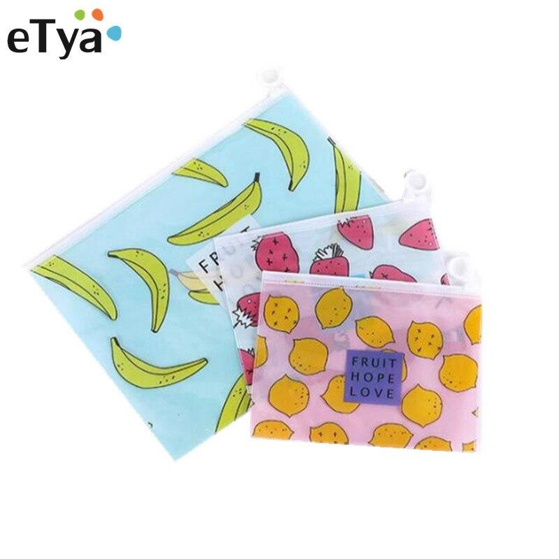 PVC Clear Cosmetic Bags Lady Travel Waterproof Transparent Fruit Beauty Makeup Case Wash Organizer Pouch