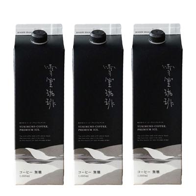 (Высококачественный холодный кофе) Yukimuro Coffee Premium Ice без сахара 1000 мл x 3 Suzuki Coffee Niigata Brand
