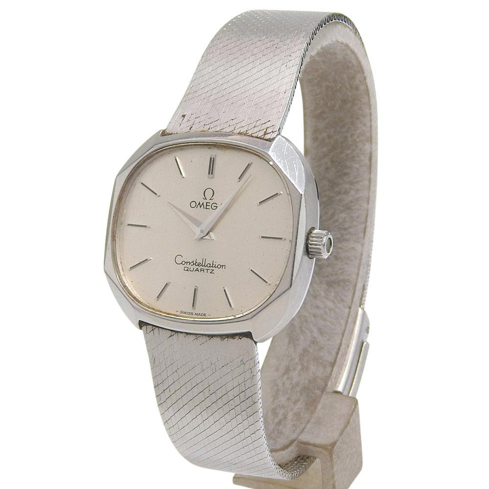 Omega Constellation Watches винтажные Серебристый циферблат Нержавеющая сталь Кварцевые Аналоговый дисплей унисекс Б/у