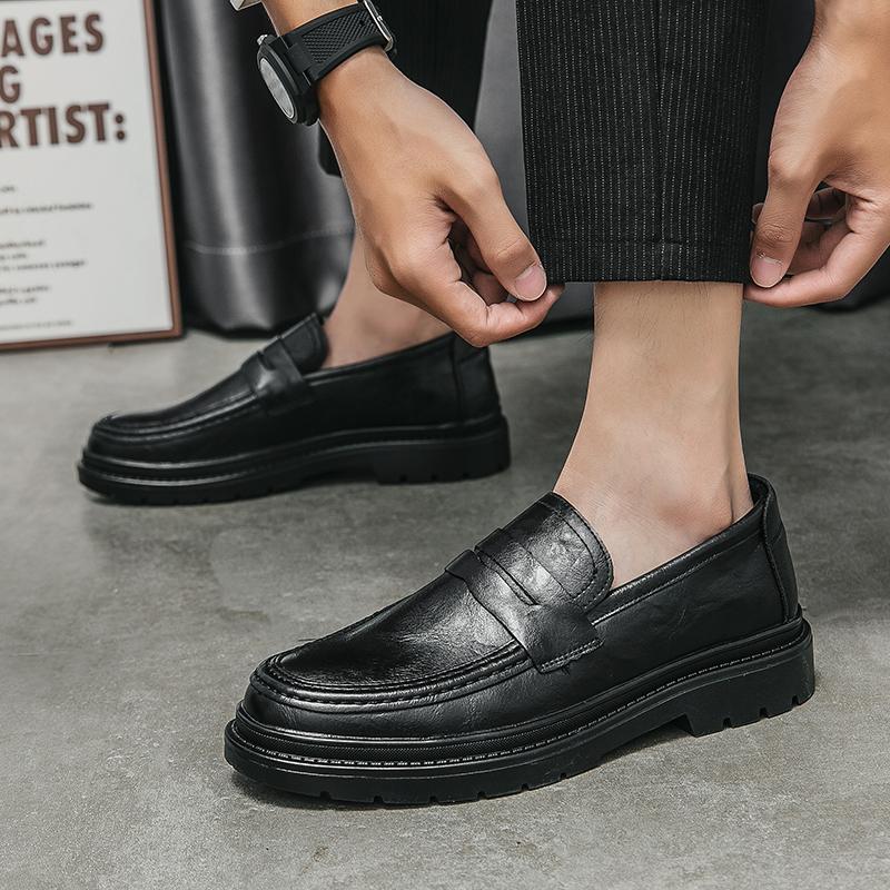Новые удобные мужские туфли-лоферы с толстой подошвой для мужчин, элегантные повседневные, деловые, роскошные, мужские, джентльменские, увеличивающие рост туфли