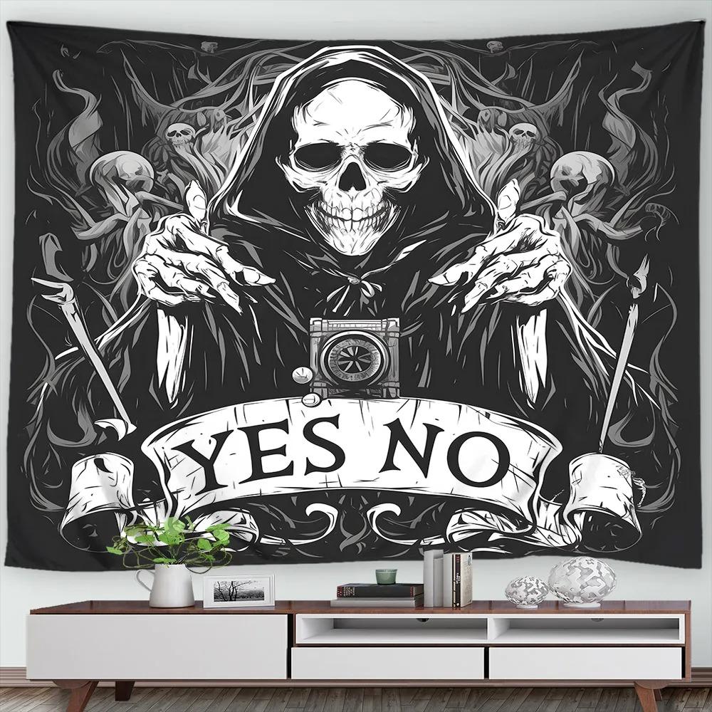 Halloween Decorative Tapestry Mummy Skull Pumpkin Halloween Theme Party Wall Hanging Home Living Room Room Decoration