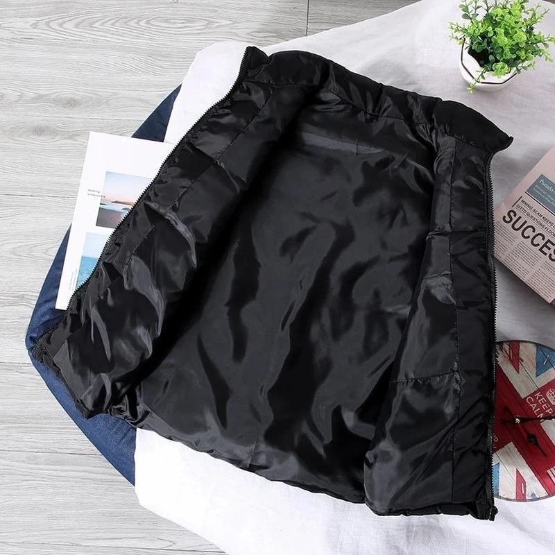 Белый жилет, мужская куртка, приталенный воротник-стойка, пуховики без рукавов, весна-осень, повседневный жилет, мужское теплое пальто