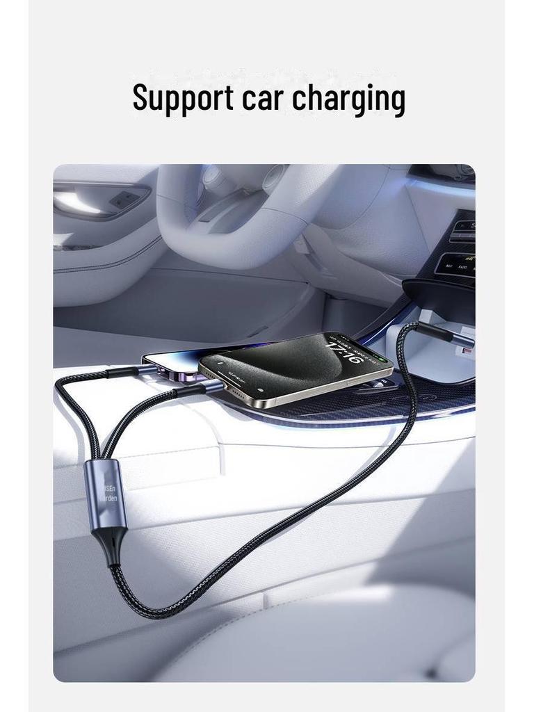 PISEN 60W Кабель для быстрой зарядки Type-C с двумя головками для Apple и Huawei