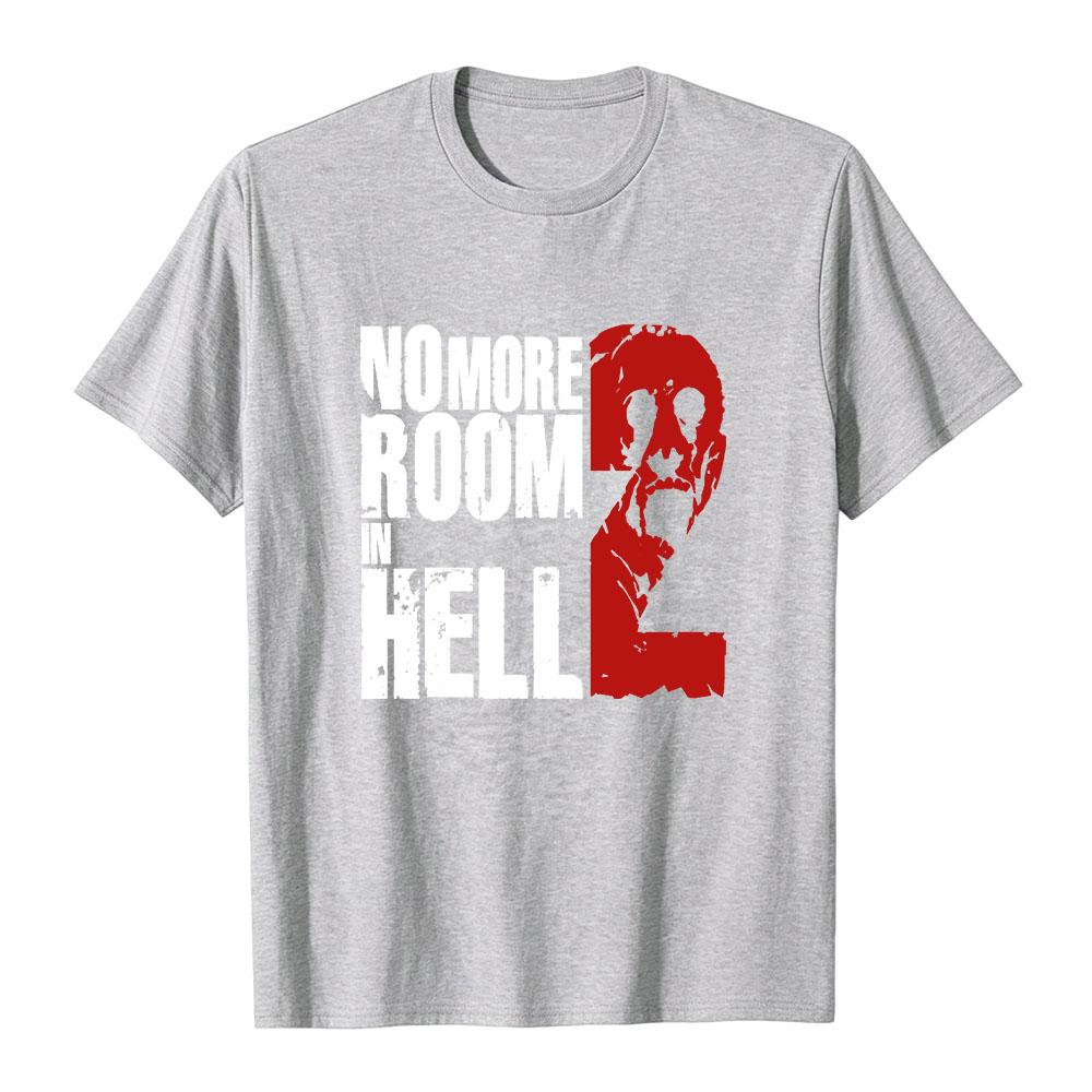 No More Room in Hell 2 Футболки Унисекс Хоррор Череп Графический Футболка Мужчины Женщины Круглый Вырез Короткий Рукав Футболка Уличная Одежда Черный Повседневный Топ
