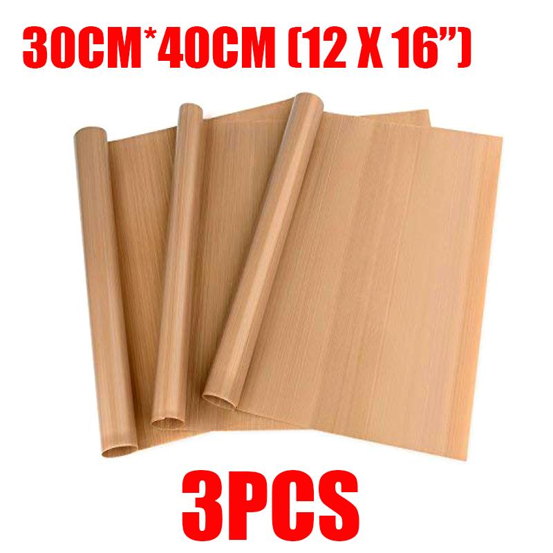 3Pcs PTFE Tefloon Shee with Heat Tape for Heat Press Transfer Non Stick Heat Press Transfer Paper Heat Resistant Craft Mat