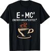 Модные винтажные футболки E=MC2 Смешные Наука Кофе Энергия Кофе с молоком Подарок Футболка Смешной принт Повседневная Свободная Уличная одежда...