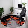 1pc Ghost Flowers Office Round Area Rug,  Mat Suitable For Office, Under Office Chairs Bedroom Living Room Home Decor, Room Deco