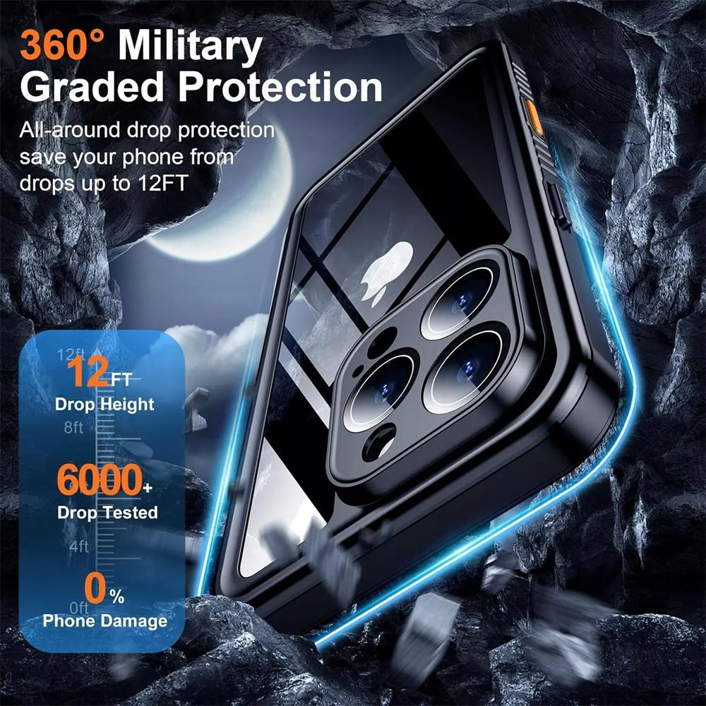 IP68 Waterproof Case For iPhone 17 16 15 14 13 12 11 Pro Max XR XS Plus Metal Aluminum Swimming Phone Luxury Underwater Cover