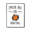 Affiche - Premium - Basketball Minimaliste - Blanc - A2 - Humour