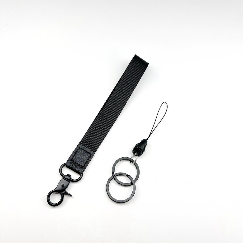 Black Wrist Lanyard Keychain for Men and Women