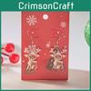 Christmas Deer Acrylic Earrings With Geometric Design For Holiday Party Wear