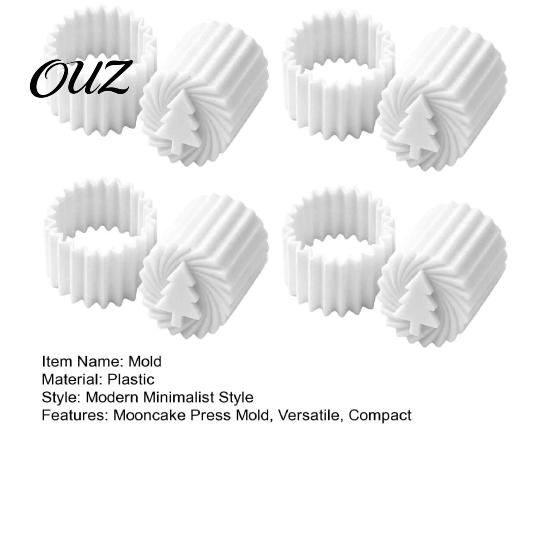 Pastry Embossing Mold Double-Sided Mooncake Press Mold, 2-in-1 Plastic Stamp, Christmas Homemade Dessert Tree Design Decorative Baking Tool