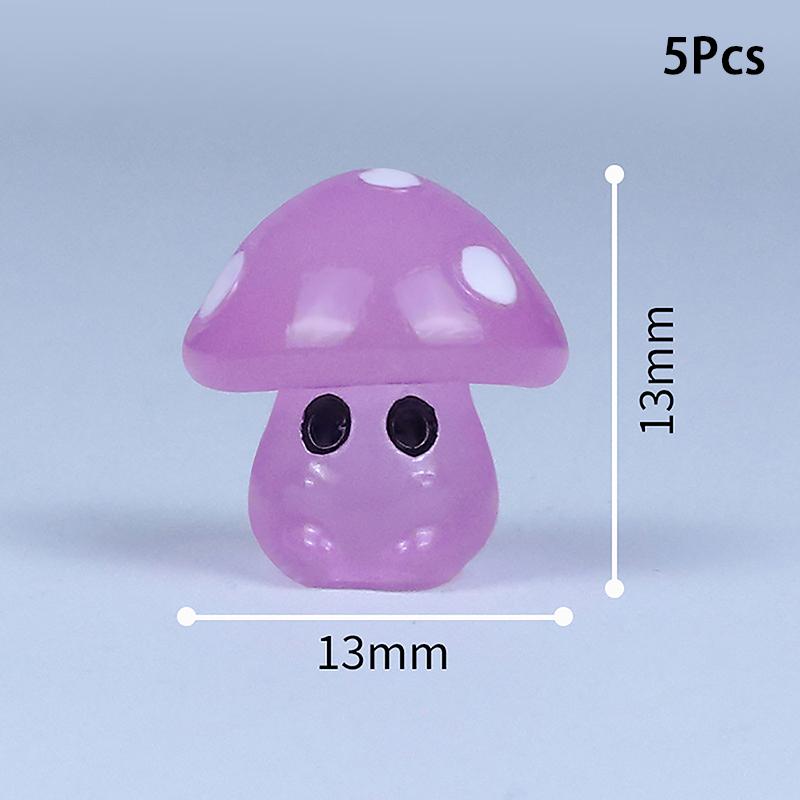 5 шт. красочные светящиеся крошечные грибы мини-статуэтки миниатюрные светящиеся грибы сказочные садовые аксессуары домашний декор своими руками