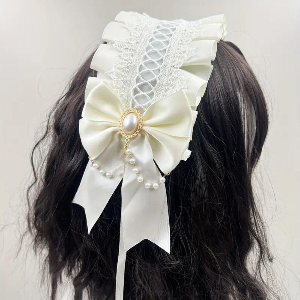 Multicolor Bowknot Ribbon Headwear Hair Accessories Sweet Hairband Lolita Lace Headband  Female