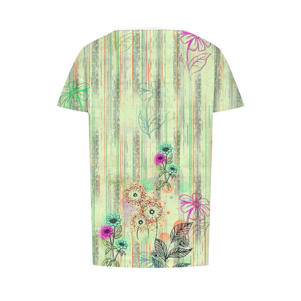 Женская модная повседневная плиссированная футболка с короткими рукавами и круглым вырезом с градиентным принтом