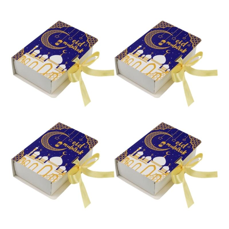 50 Штук Форма Книги Ид Подарочные Коробки для Сладостей 5x3.5x1.5 Дюйма Коробки для Угощений на Праздник Мешки для Сладостей и Печенья Для Сладостей и Упаковки Печенья