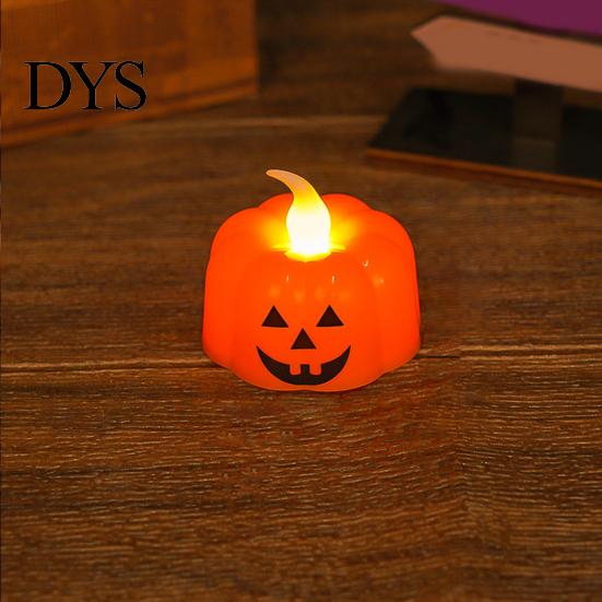 Indoor Festive Home Decor 2Pcs Halloween Pumpkin Flameless Candles, Battery Operated LED Candle, Decorative Candles Tabletop Display Ornaments Light,