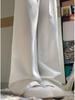 Женские белые джинсы широкие от бедра, весна/лето 2025, плиссированные, премиум-класса, свободные, драпирующиеся брюки полной длины.
