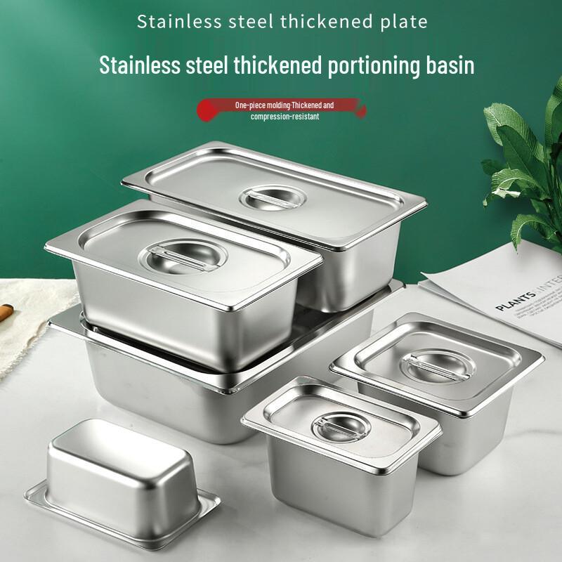 KAZHI 1/3 Size Stainless Steel Food Pan with Lid