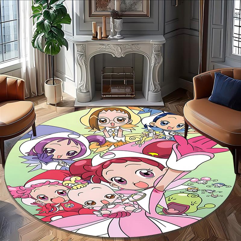 1pc DoReMi1 Print Round Carpet Chair Round Carpet Suitable for Bedroom Living Room Home Decorative Carpet