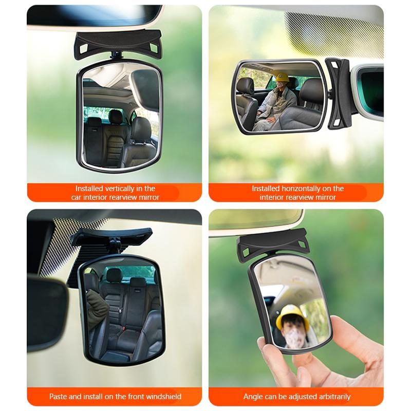 Adjustable Convex Car Baby Safety Mirror, Paste Type Kids Rear View Monitor, Blind Spot Reversing Assist Auto Accessory