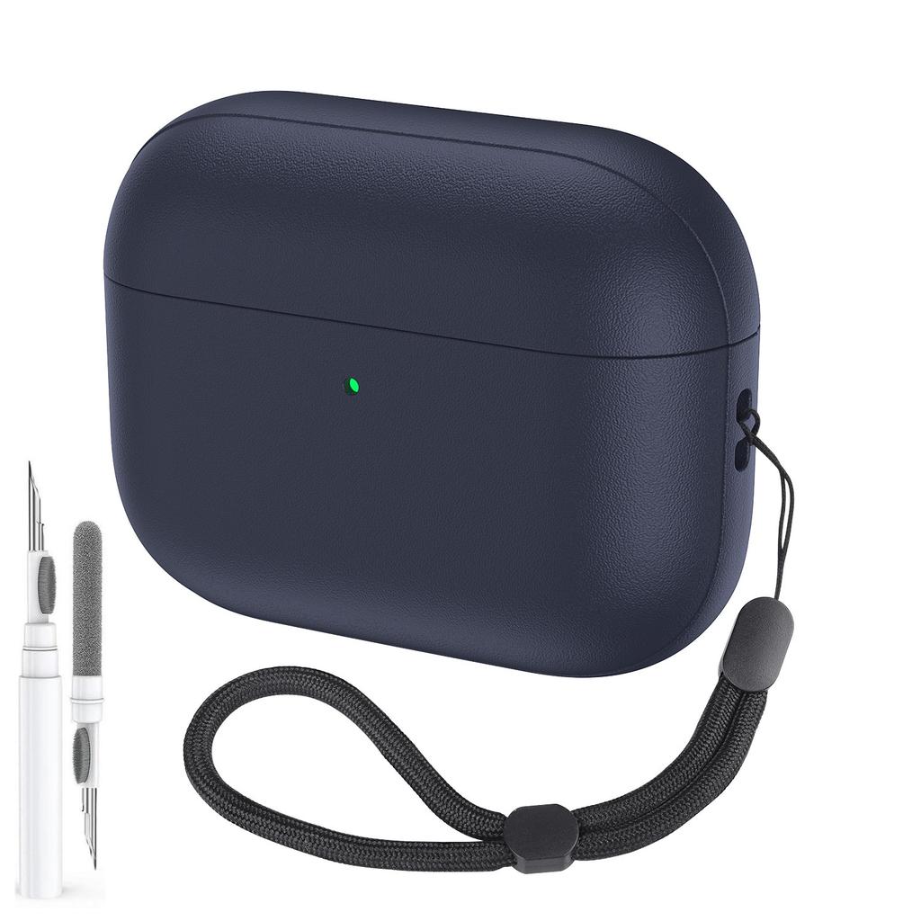 Для AirPods Pro 3 Чехол Текстура кожи Полная защита корпуса Для Airpods Pro 3-го поколения Чехол-накладка со шнурком и набором для чистки