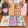 Милый чехол с принтом макарон в форме сердца для Samsung S26 S25 Ultra S24 Plus S23 FE S22 Ultra A55 A56 A17 A37 A57 5G, магнитная крышка для телефона с ощущением кожи