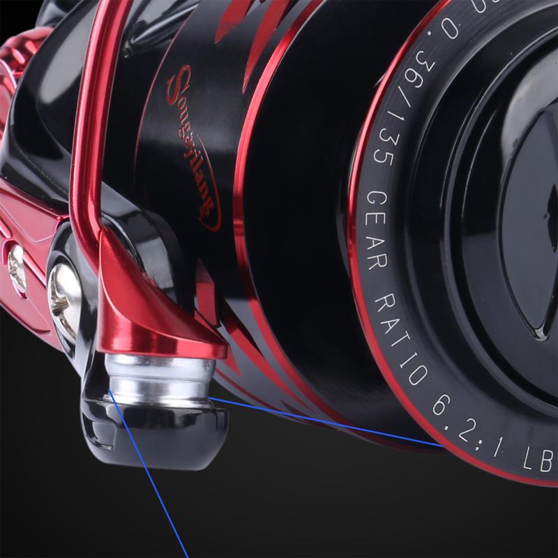 SOUGAYILANG 12 + 1BB Spinning Fishing Reels 5.2: 1 / 6.2: 1 High Speed Gear Ratio Smooth Powerful Freshwater / Saltwater Fishing Reel