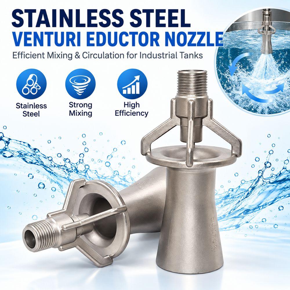 Stainless Steel Tank Mixing Eductor Bell Mouth Jet Mixing Nozzle  Electrophoretic Coating
