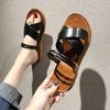 2024 Summer New Slippers Female Fashion Cross Strap Indoor Shoes Fashion Two Wear Sandals Slides Casual Outside Wear Flat Slides