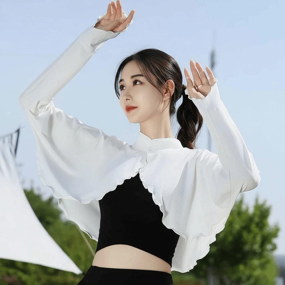Long Sleeve Summer Sunscreen Shawl Sunshade Cloak Sun Protection Clothing Ice Silk Cape Women