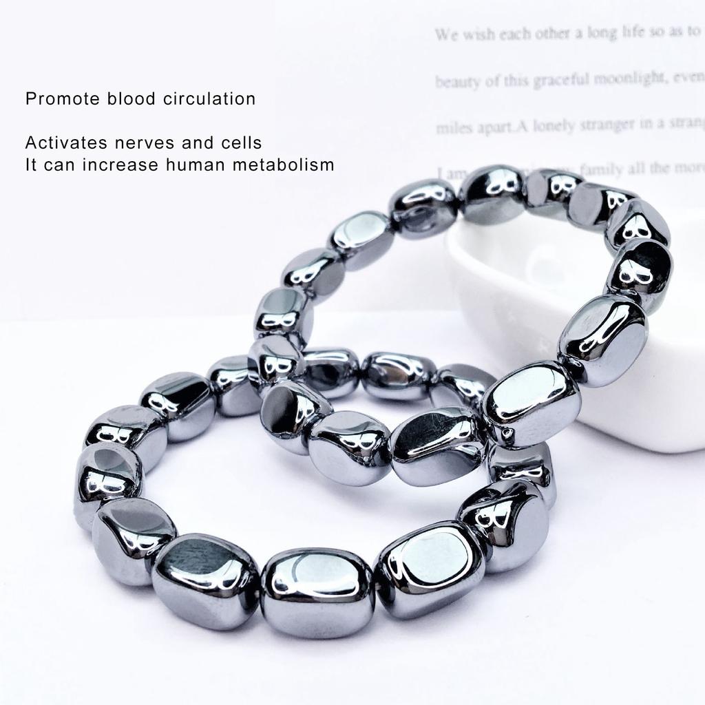 Terahertz Bracelet  Loose Elastic Natural Beads Terahertz Bracelet for Women Men