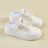 Summer White Shoes New Style of Female Students' Mesh Breathable Height-enhancing Half-plate Shoes Casual