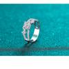 Bague Ringen Четыре когтя D Цвет 1 карат Принцесса огранка Муассанит Кольцо S925 Серебряная пластина Pt950 Платиновые украшения для женщин Свадебные украшения