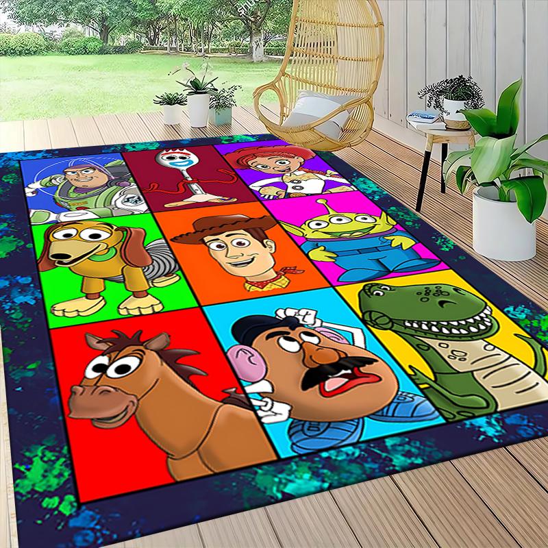 Toy Story Characters Carpet Rug Soft Washable Antislip Home Living Room Sofa Mats Personalized Christmas Rug