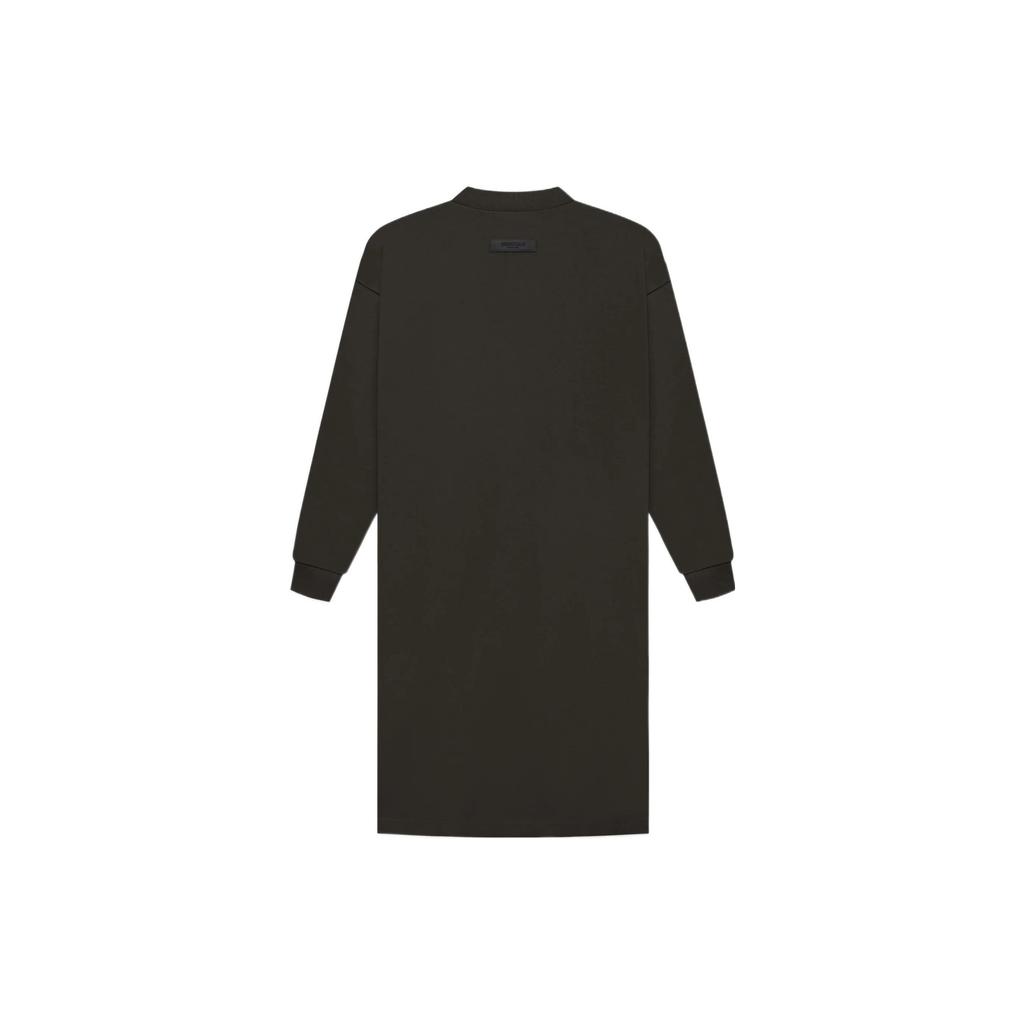 Fear of God Essentials FW22 Женское платье-футболка с длинным рукавом, черное, женские платья, серо-черный FOG-FW22-352