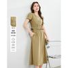 Two piece set of slimming and anti-aging waist cinching short sleeved top+high waist versatile skirt