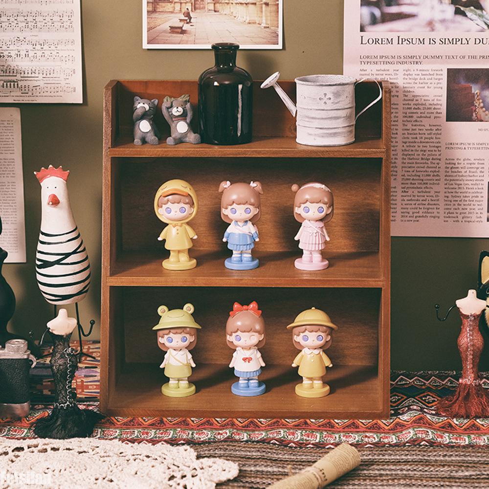 Vintage Wooden Storage Rack Desktop Drawer Perfume Cosmetics Display Makeup Organizers 3 Layers Stander for Home Space Saving