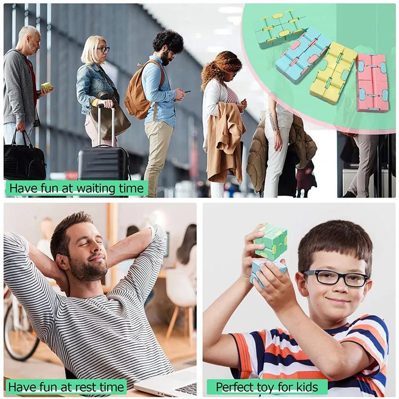 Волшебный куб-головоломка, антистрессовые игрушки для взрослых, бесконечный флип, забавный куб, сенсорные игрушки для детей с особыми потребностями, рождественские подарки