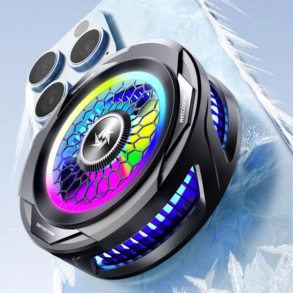 Телефон Вентилятор Охлаждения Радиатор Малошумная Система Охлаждения Полупроводниковый Магнитный Адсорбционный Радиатор Портативный с RGB Подсветкой