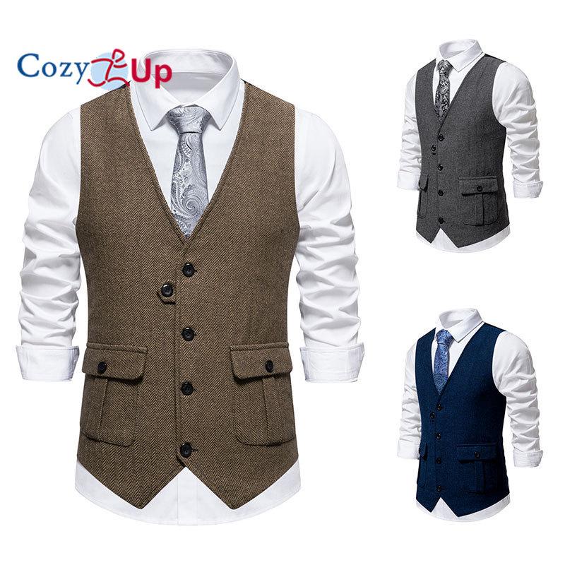 Уютный мужской классический шерстяной твидовый костюм, жилет, повседневная куртка без рукавов, жилет с рисунком «елочка» для смокингов для смокингов