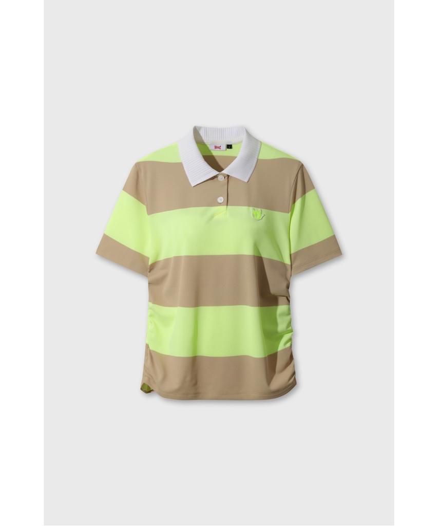 WAAC Women Side Shirring Stripe Polo Wwtcm26303Bex
