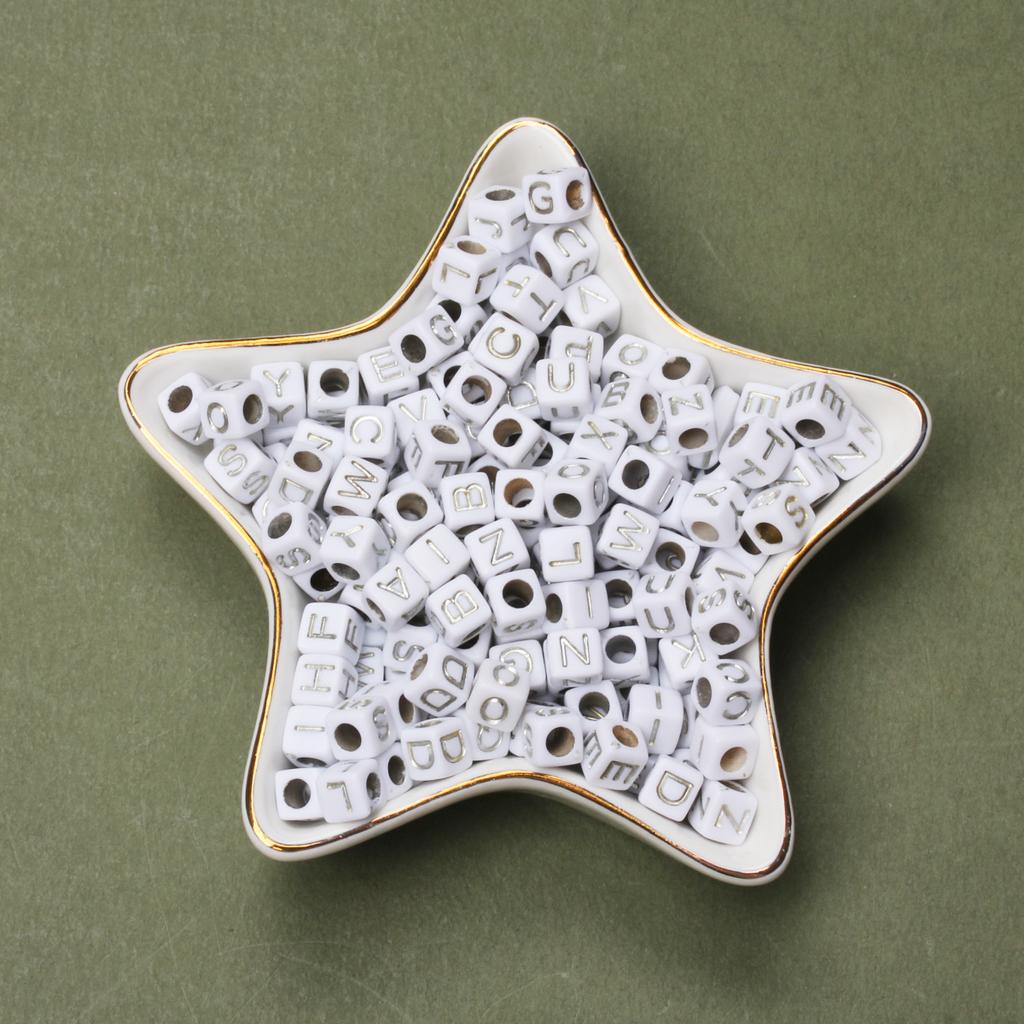 Мода 80 шт 6 мм Акриловый куб Материал Квадратная буква Сосновые бусины Ручной работы Браслет Изготовление ювелирных изделий Аксессуары DIY