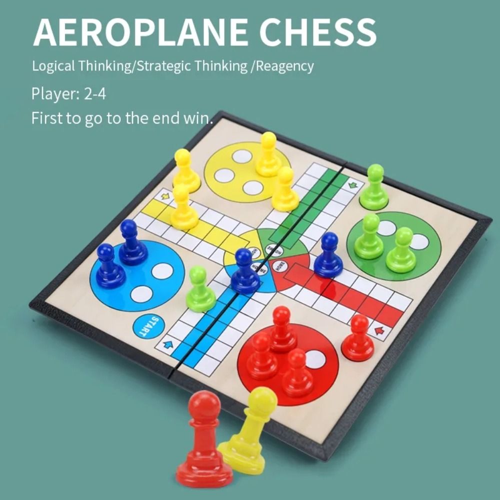 Тренировка концентрации Летающие шахматы Складная шахматная доска Лудо Настольная игра Интеллектуальные игрушки