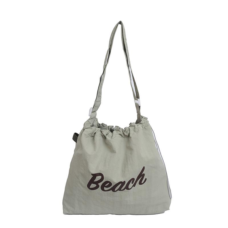 Сумка женская новая нейлоновая на плечо с принтом букв, универсальная повседневная портативная сумка-тоут большой вместимости на подкладке